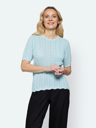 SIGNATURE - Kortærmet Stik - Lys Turkis