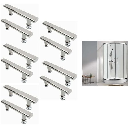 2x Håndtak Dusjdør i Krom Rustfritt Stål 145mm Håndtak For Kjøkken Bad