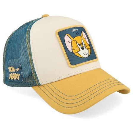 Capslab - Beige trucker Keps - Tom & Jerry Jerry Beige/Yellow A-Frame Trucker @ Hatstore