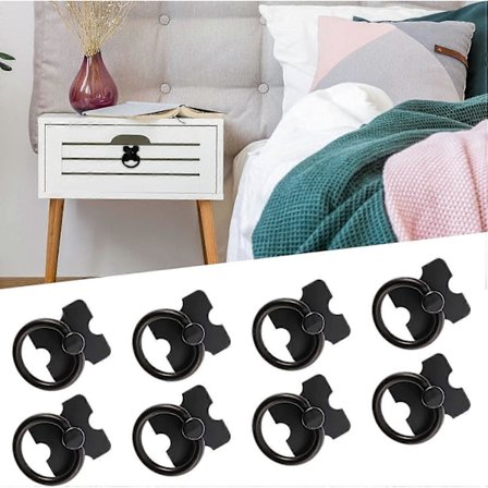 8 st Retro Lådhandtag, Skåphandtag i Legering, Runda Skåpknoppar med Skruvar, Lådringhandtag för Skåp Byrå
