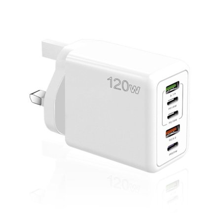 Bærbar 120W telefonopladeradapter opladningsstik til hjemmekontor og rejser