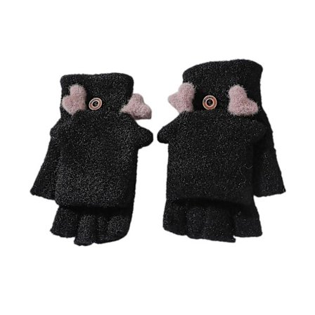 1 Pari Naisten Käsineitä Pehmeä Talvi Puoli Sormi Joustavat Käsineet