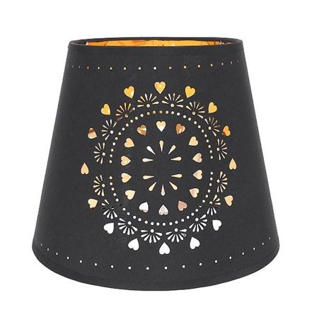 Rustik Kattovalaisin Varjostin Metalli Lamppu Varjo Pöytävalaisin Varjo Valaisinvarjostin Kangas Musta 24x20cm