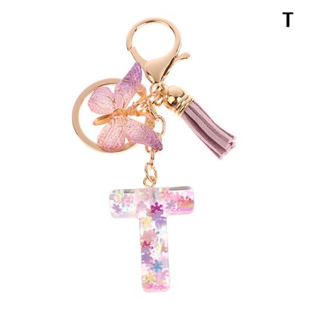 1 kpl A-Z Letters avaimenperä naisille Tupsu Butterfly Pendant Ini