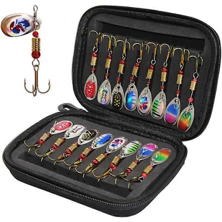 2025 Nye fisketilbehør Fisketilbehørssæt, 16 dele Fiskespinner Fiskegrej Fiskeboks