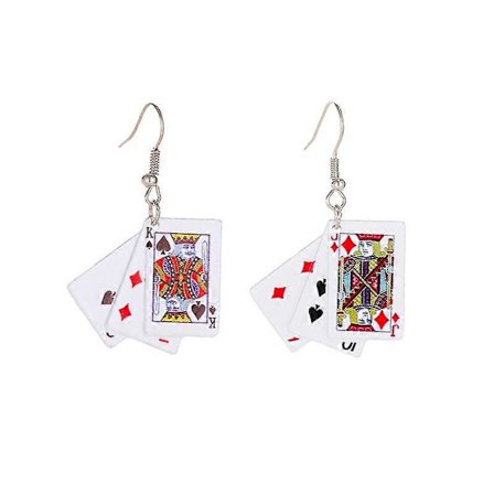 Fun Gaming Card Earrings Cool and Fun Simulation Earrings