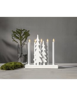 Star Trading Adventsljusstake Skog Vit - Jul