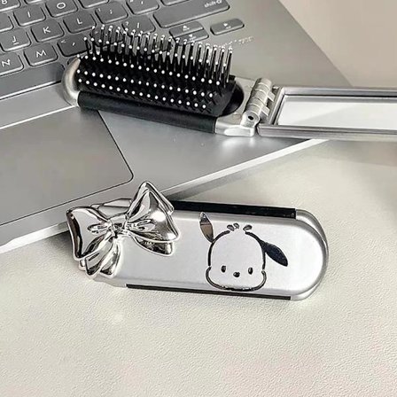 Folding Hair Kam Hårstyling Med Speil Anime Portable Trave