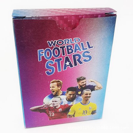 1 eske med 55 FIFA World Cup og EM stjernekort, gullfoliekort, 55 stjernekort