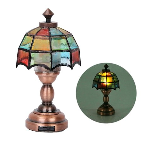 Mini LED Lampe Dukkehus Tilbehør 1 12 Skala Farverig Simulations Ornament