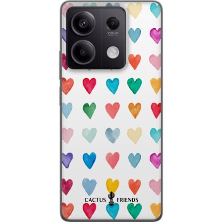 Yhteensopiva Puhelinkuori Xiaomi Xiaomi Redmi Note 13 Cactus and Friends - Watercolor Love Grid
