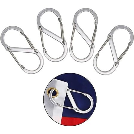 Flag Snaps Hook, Aluminium Alloy Flags Pole Clips, Flags Hardware, Flagpole Accessory, Fastgør Flag Grommets til Halyard Rope (4 stk.)