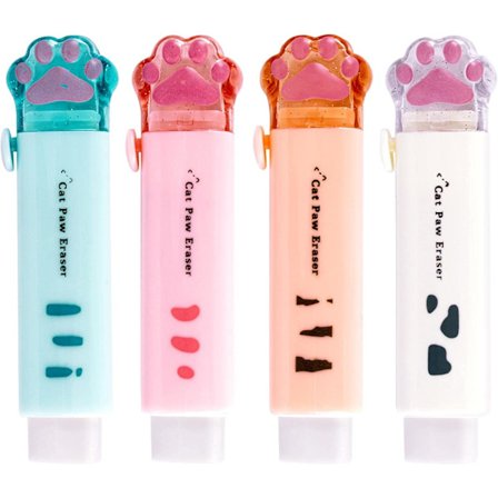 4 st söta katt tass suddgummi flicka penna suddgummi student