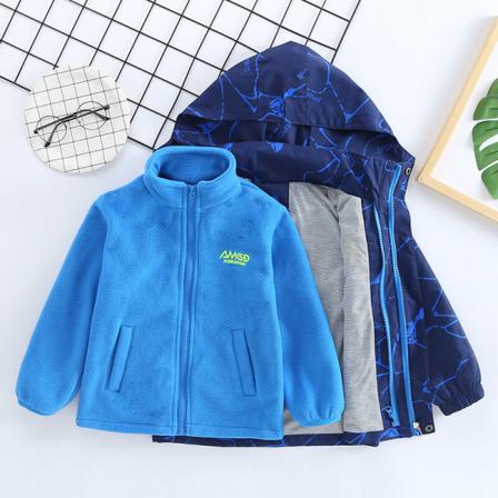 Pojkar Långärmade Bokstäver Print High Neck Coat Full Zip Ytterkläder