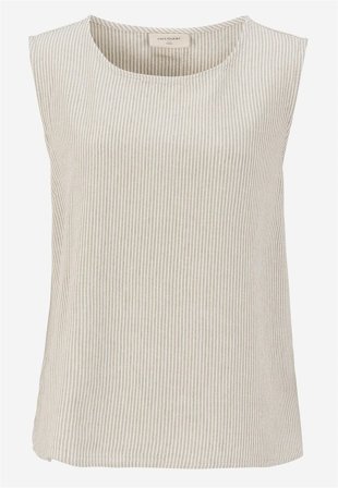 Freequent - Topp med garnfargede striper i lys beige/stripet for damer i størrelse S (38) - Cellbes