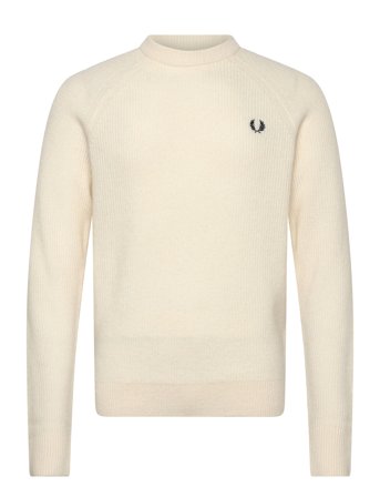 Fred Perry Lambswool Raglan Jmpr - Cream - S