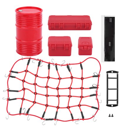 RC Bil Bagagenät Bagageväska Stege Oljetunna Dekoration Verktyg Passar för 1/10 RC Crawler