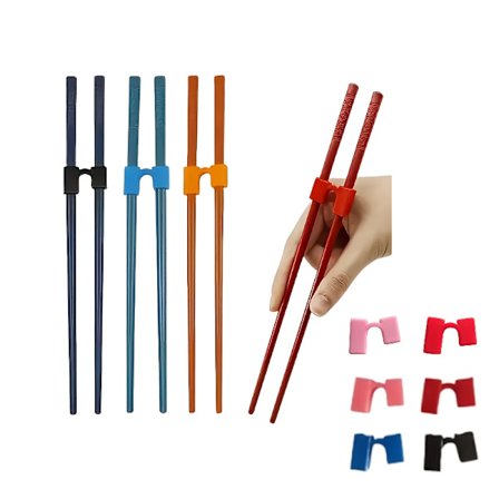 Aloittelijan syömäpuikkojen apuvälineet, 2 kpl - Kevyet, liukumattomat harjoitteluvälineet aikuisille ja aloittelijoille, uudelleenkäytettävät, 