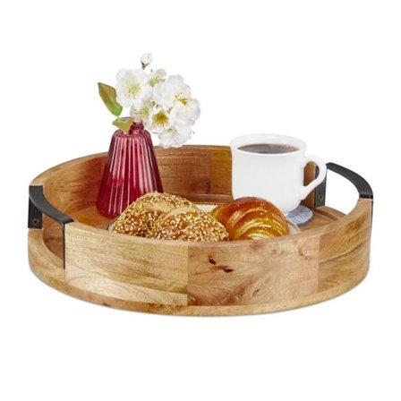 Rund bricka i mangoträ