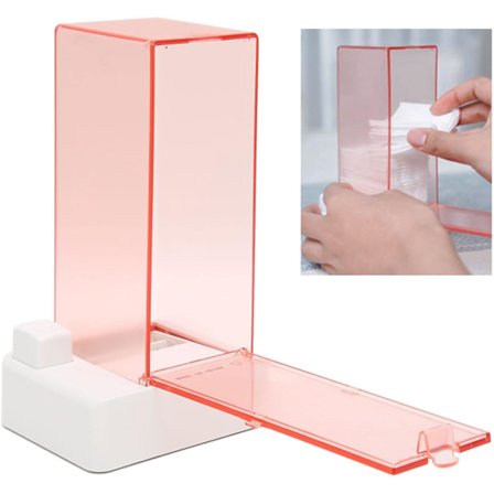 (Rosa) Dispenser automatico di tamponi Organizzatore di tamponi Quadrato Pressato Portatampone Tampone senza lanugine Tampone per la pulizia 