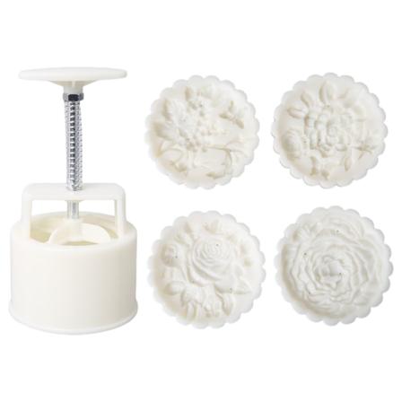 Muovinen Mooncake Mold 3D Ruusun muotoiset Leimat Keksileikkurimuotit 150g Tai 200g Tee-se-itse leivontatarvikkeet Keskisyksyn juhla