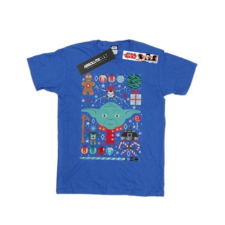 Star Wars Yoda Jul T-shirt S Royal Blue för män