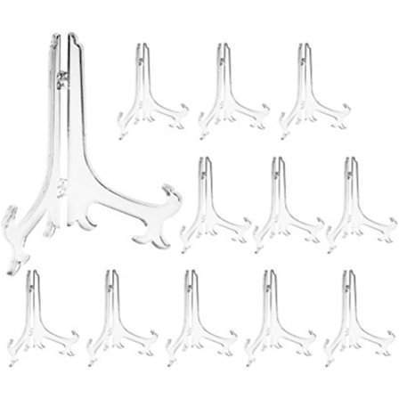 3" Klare Plastikk Staffelier eller Stativ/Tallerkenholdere for å Vise Bilder eller Andre Gjenstander på Bryllup, Hjemmedekorasjon, Bursdager, Bord (12