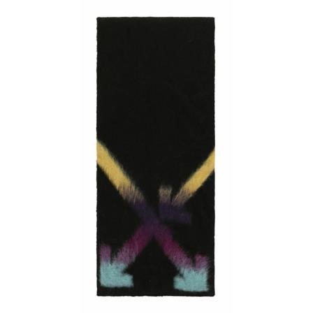 Off White, Fuzzy Arrow Scarf Zwart, Dames, Maat:ONE Size