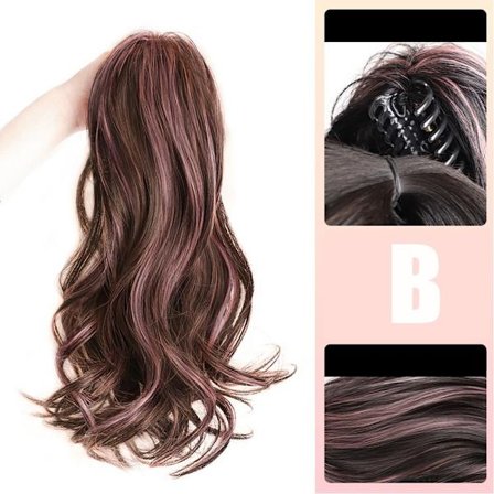 Synteettinen pitkä aaltoileva poninhäntä Kohokohdat poninhäntähiuslisäkkeet B B