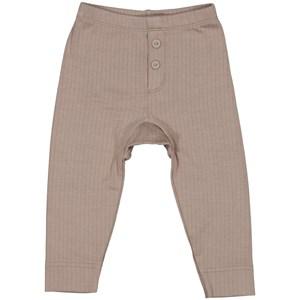 Kids - MarMar Copenhagen Ribbed Leggings Mocha Cream 110 cm - Bottoms - 110 CM - Brown - Mädchen