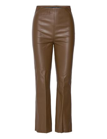 Slkaylee Pu Kickflare Pants Trousers Leather Leggings/Bukser Brun Soaked In Luxury