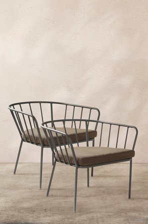 Jotex - Loungestol 2-pack Kakigrønn - ANTIBES - Kjøp Hagestoler & -krakker hos Jotex