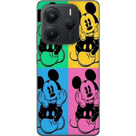 Kompatibelt Mobilskal till Xiaomi Xiaomi Redmi Note 14 5G Mickey Mouse popkonst affisch färgglad Disney retroserie tecknad ikonisk figur Andy Warhol-