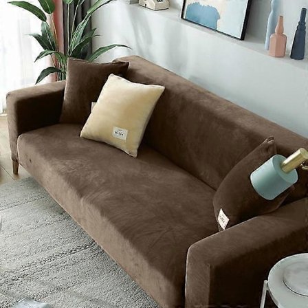 Sammet Plysch Sofföverdrag Elastiskt Tjockt Stretch Fåtöljöverdrag Hörnsofföverdrag För Vardagsrum L-formad 1 /2 /3 /4 Sits