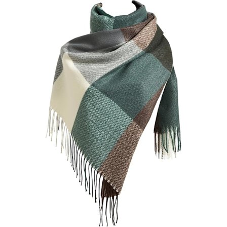 Damesk skjerf Vinterruter skjerf Lang spinnende frynser sjal Damesk varmt skjerf