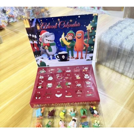 24 stk. Adventskalender i italiensk stil "Brainrot Tralalero Tralala ", "Brainrot Meme " hajfigurer, sjove "Brain,A