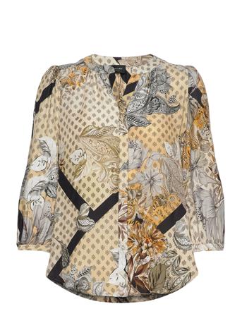 3459 - Linosa Blouse Patterned SAND