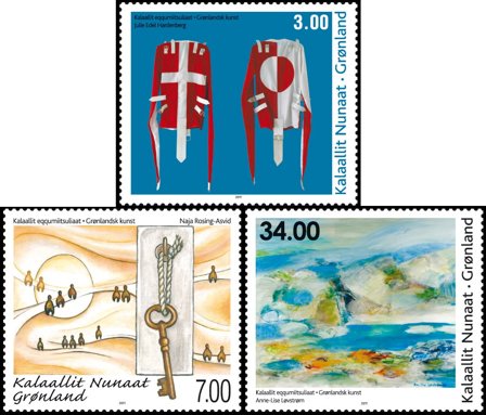 Grønland - Moderne kunst - Postfrisk sæt 3v