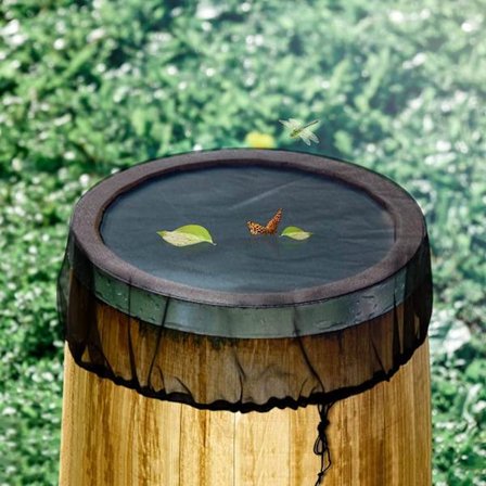 Regnvands tønde net 2 stk. Justerbar regnvands tønde beskyttelse mesh regnvands tønde dækker med justerbar snor