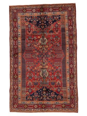 Hand Knotted Persian Qashqai Fine Rug 152X238 Dark Red/Black