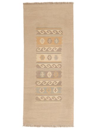 Orientalischer Hell Nomad Kelim Teppich 82X198 Läufer Orange/Beige Wolle, Persien