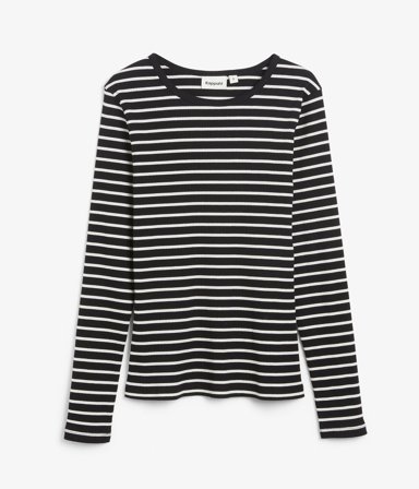 Kappahl | Ribbestrikket langermet topp | Svart