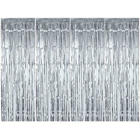 4 st Glittergardiner med fransar, Dekoration för födelsedag och fest