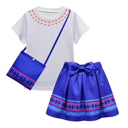 Barn Flickor Encanto Mirabel Cosplay Costume Beskuren T-shirt kjol W