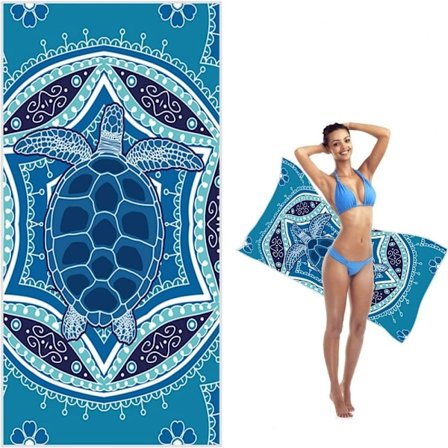 Strandhandduk 140 x 70 cm mikrofiber mjuk, snabbtorkande