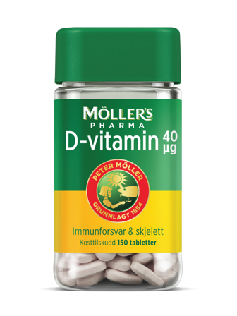 Möller's Pharma 40 μg D-vitamin tabletter, 150 stk.