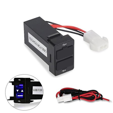 För Toyota 12v 24v Dubbel USB-billaddare USB 2.1a 2-portars gränssnitt Autoströmadapter Instrumentpaneluttag Bilmodifiering