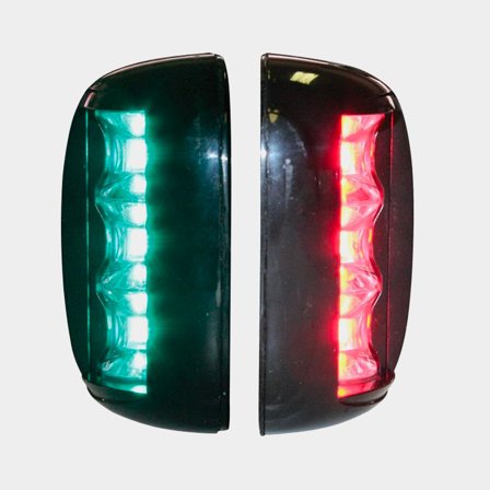 Zestaw lamp nawigacyjnych do montażu bocznego Lalizas FOS LED 20 Set Port & Starboard sideLights, 1.5 W, 12 - 24 V, 112.5°, czarny plastik, 90 x 65 x 