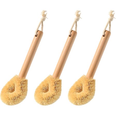 Naturlig støpejern og oppvaskbørste Kjøkken treskrubber for rengjøring av panne/gryte