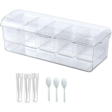 Udendørs Picnic Isboks Opdelt Salat Tallerken Frisk Madopbevaringsbeholder